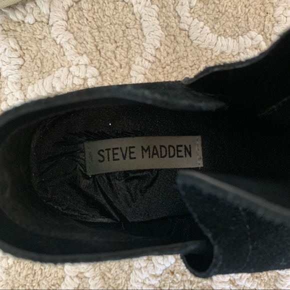 Steve Madden Wrangle Black Suede Platform High Top Ankle Booties - Picture 7 of 11